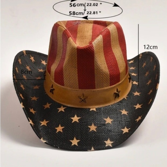 Goldcoast Sunware Patriotic American Flag Cowboy Hat NWT main image 4